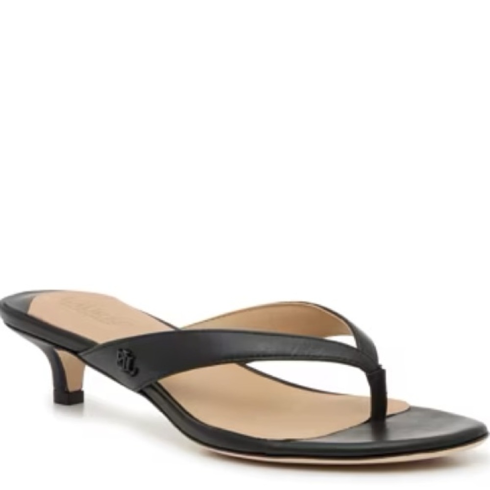 Lauren Ralph Lauren Black Leather Sandals